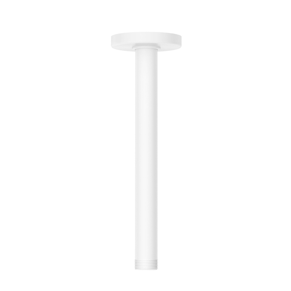 Cut out image of the Roca Matt White 200mm Round Ceiling Shower Arm